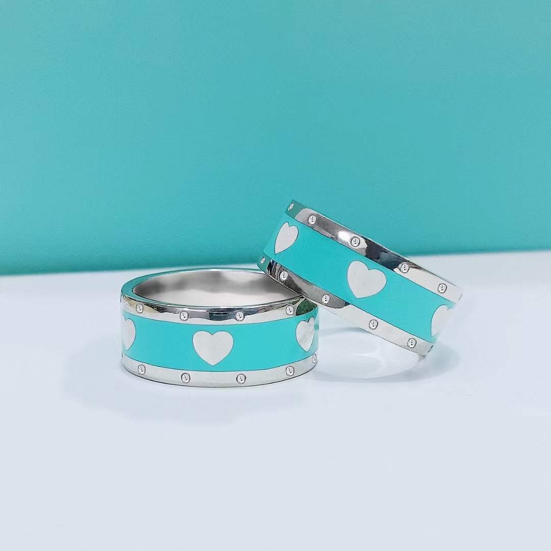 Tiffany & Co. Tiffany&Co.蒂芙尼 Love heart 珐琅桃心戒指