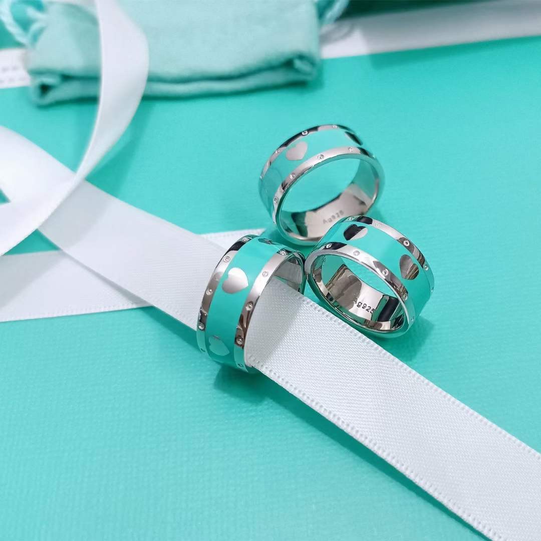 Tiffany & Co. Tiffany&Co.蒂芙尼 Love heart 珐琅桃心戒指