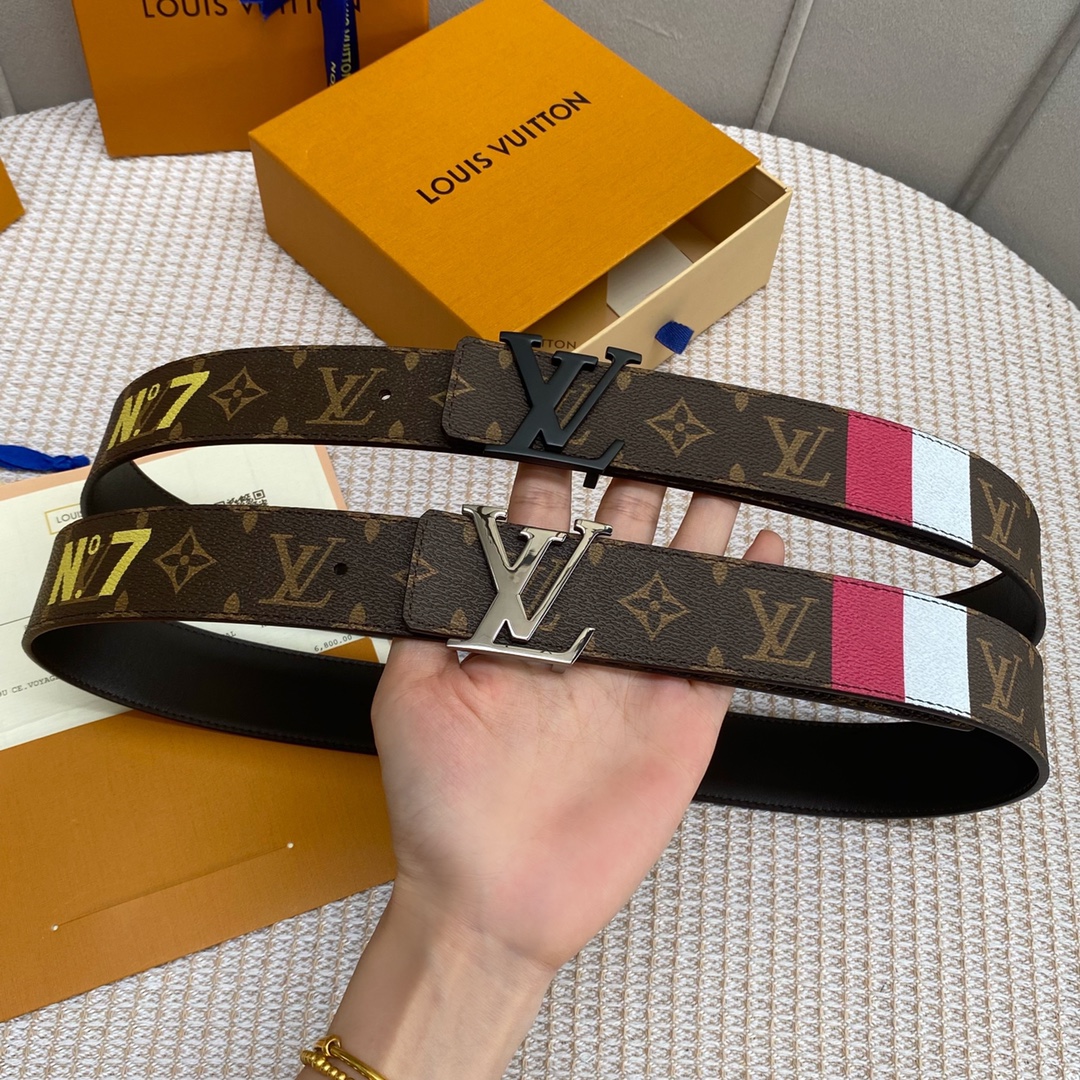 Louis Vuitton Belts Printing Calfskin Cowhide