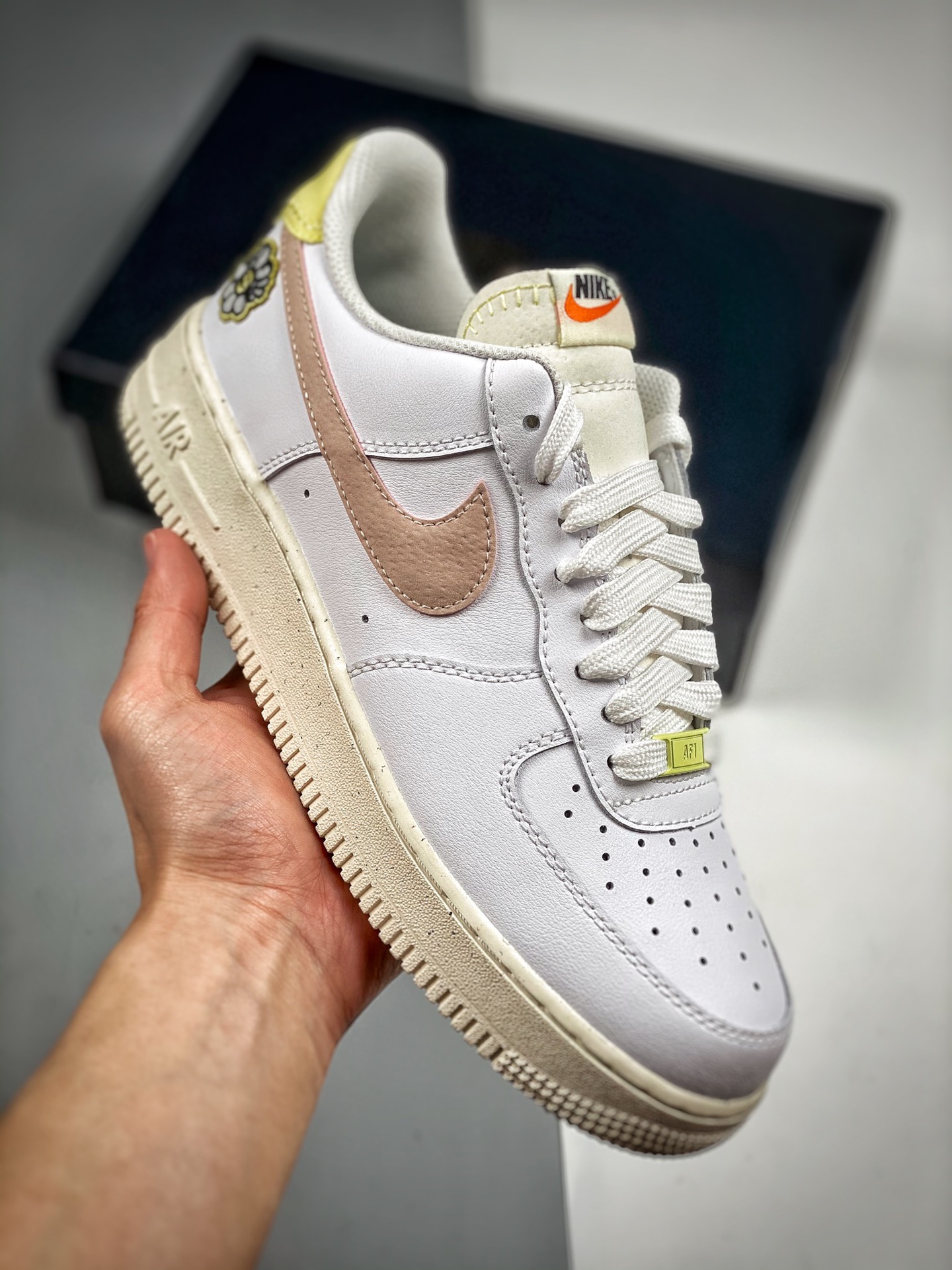 Nueva primavera Nivel empresa Nike Air Force 1 Low ’07 Blanco crema y naranja Fuerza Aérea Uno low top zapatillas casua…