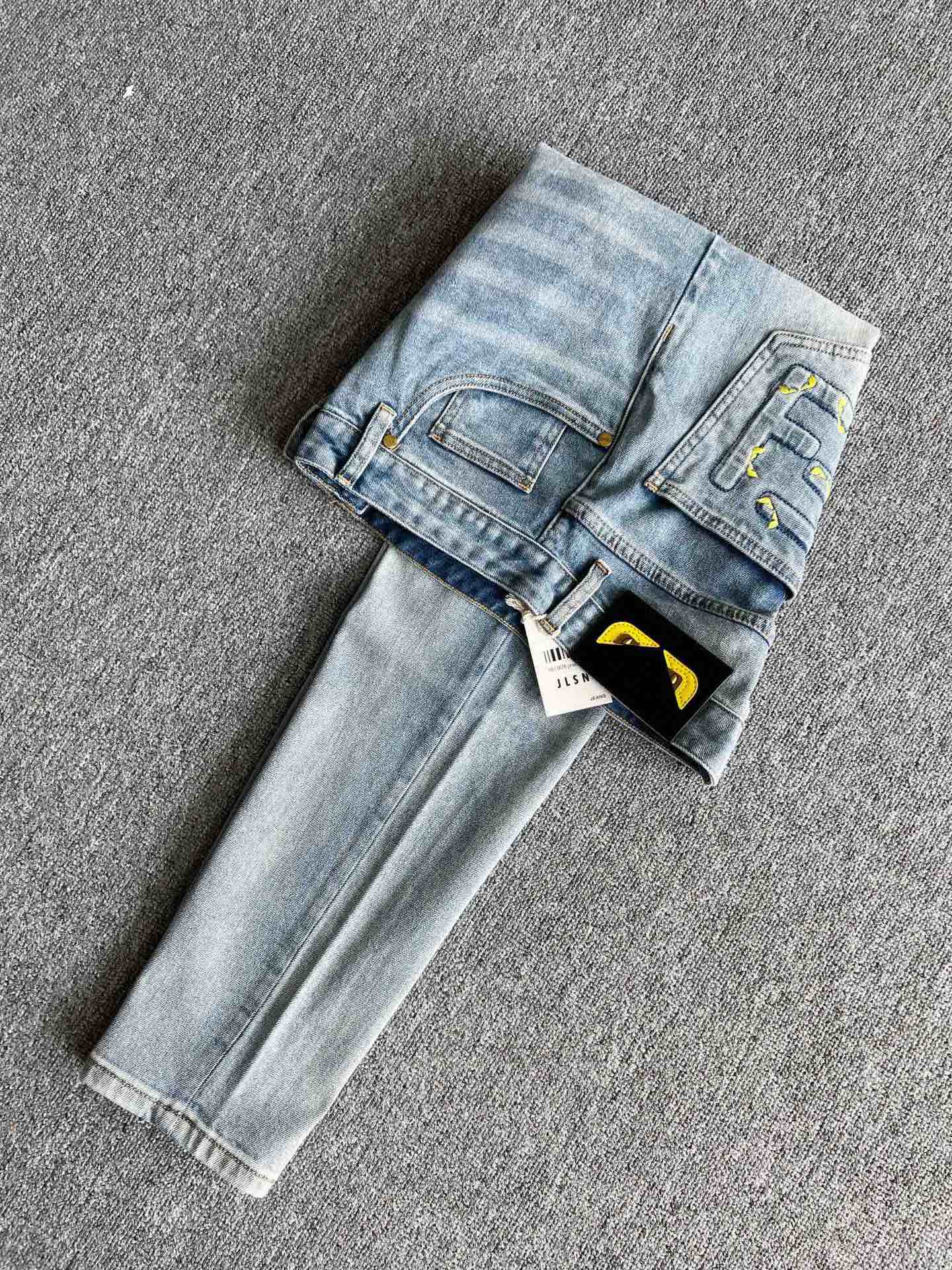 FD芬迪22SS夏季新款牛仔裤 小怪兽系列