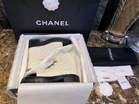 Chanel New
 Martin Boots Black White Cowhide