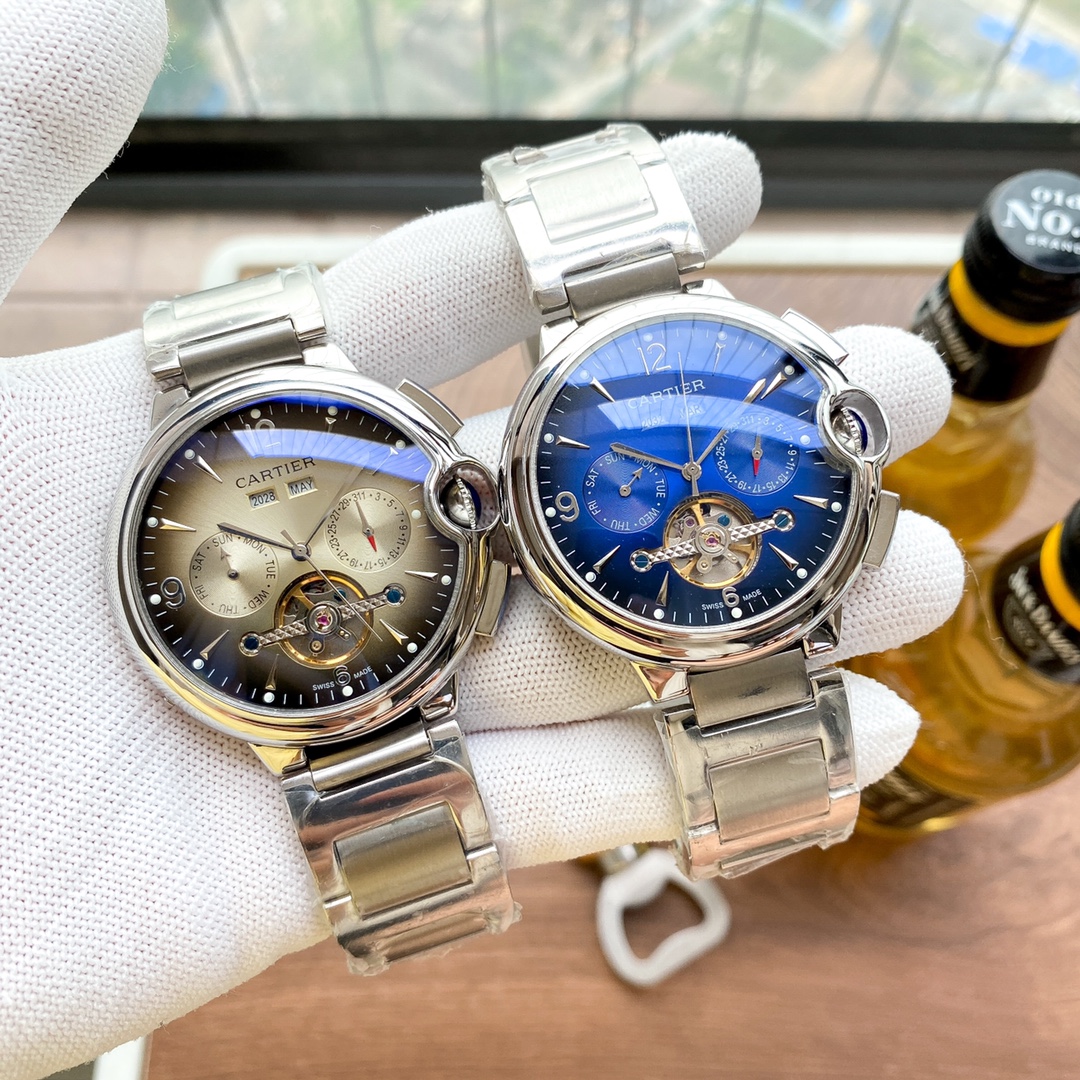 Cartier Watch Designer High Replica
 White Men Calfskin Cowhide Mechanical Movement Strap
