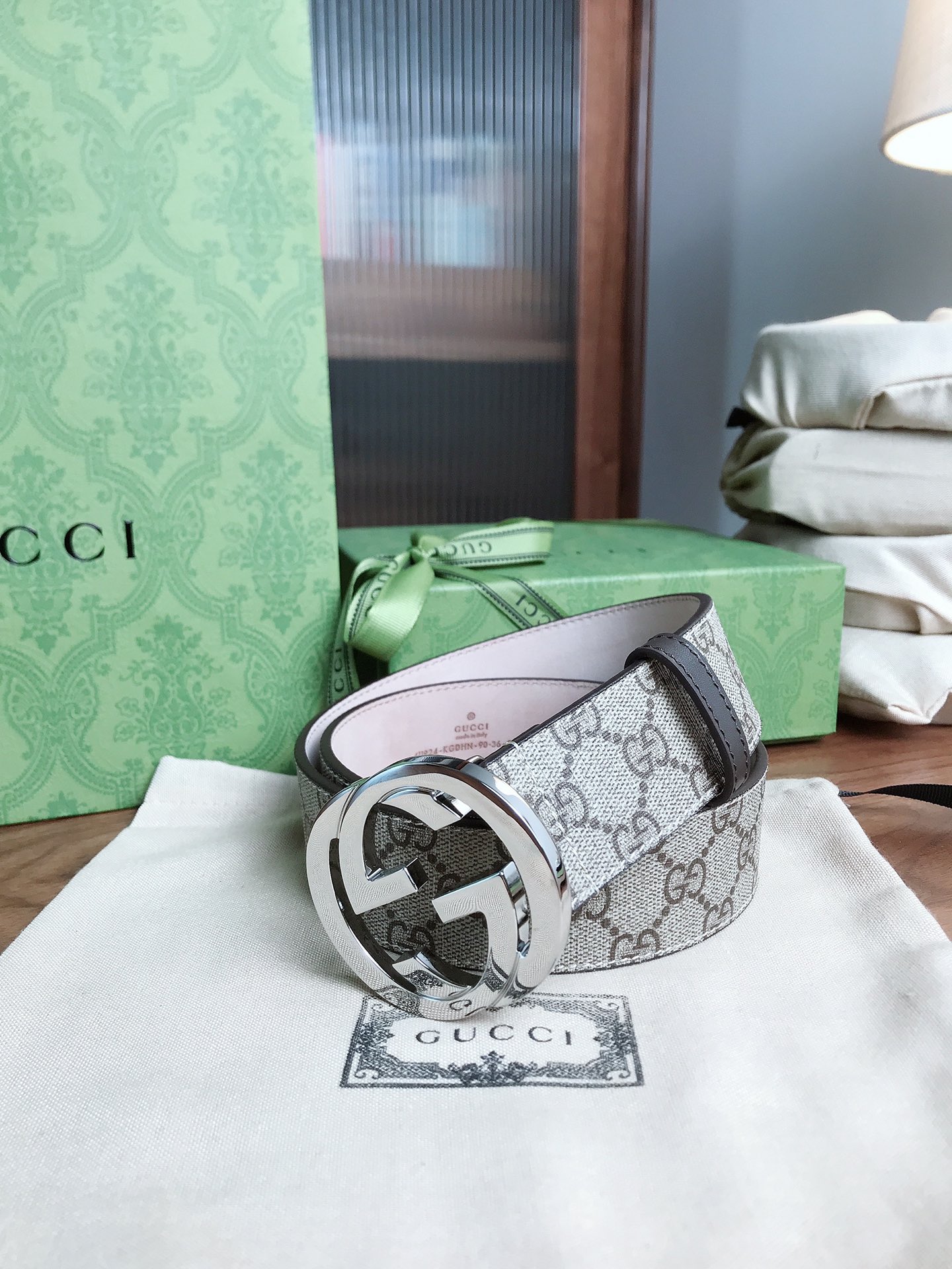 I0 Gucci 古奇 经典双G腰带 奢侈品 411924 兰防4.0