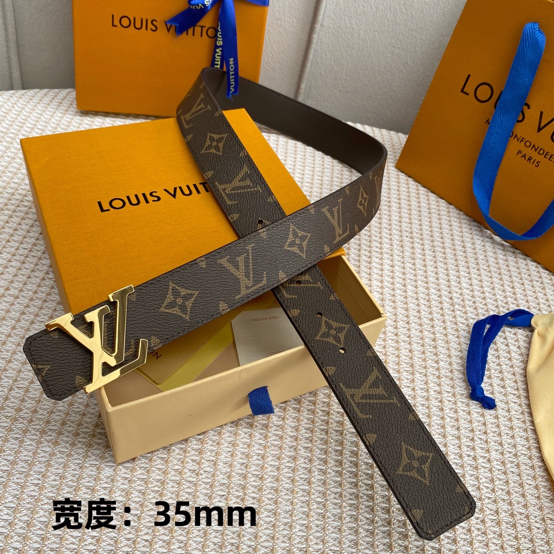 Louis Vuitton Belts Black Calfskin Canvas Cowhide