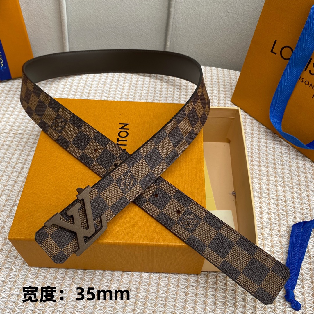 High Quality Perfect
 Louis Vuitton Belts Designer 1:1 Replica
 Black Calfskin Canvas Cowhide