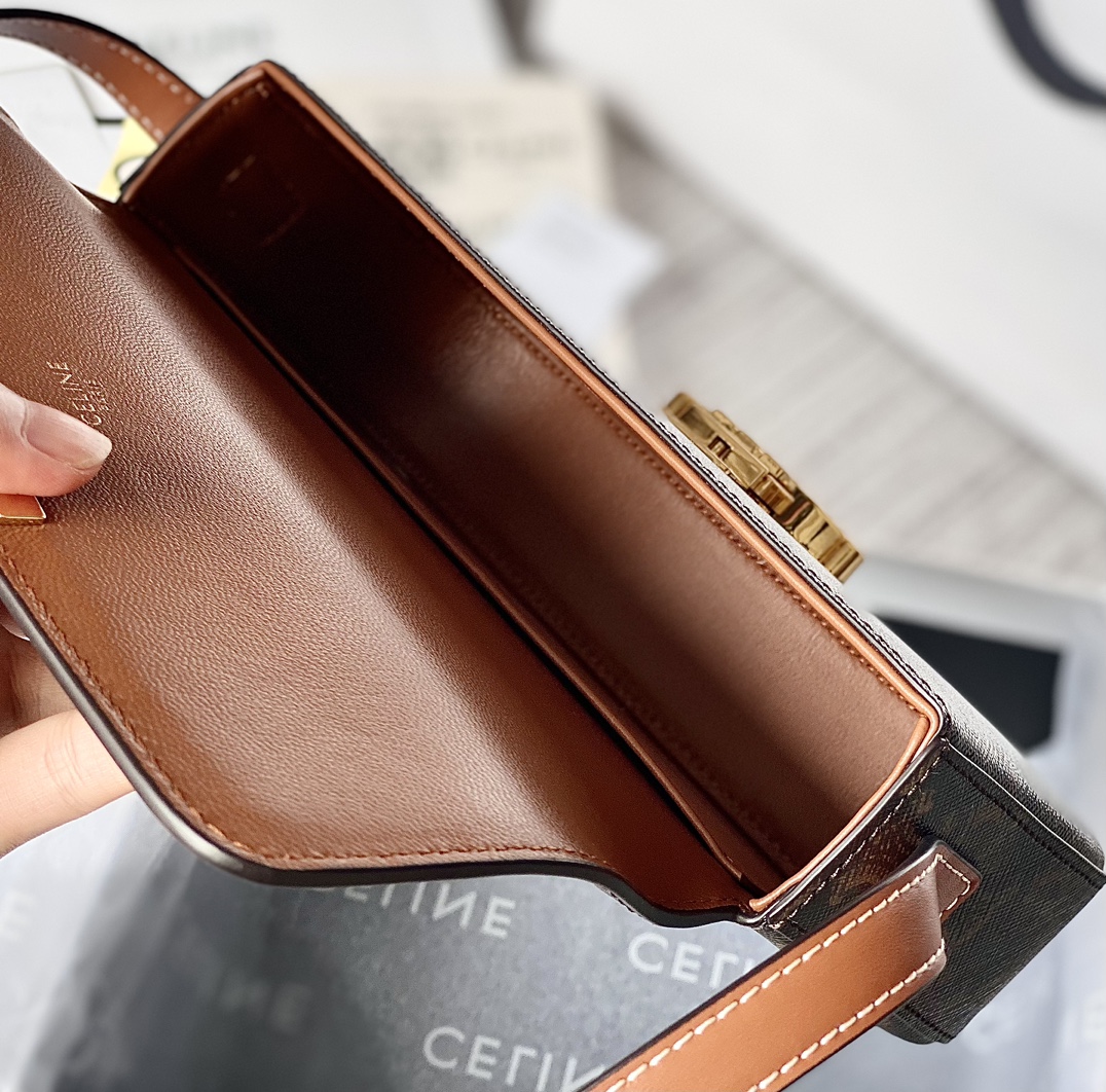 CELINE赛琳凯旋门老花腋下包194143