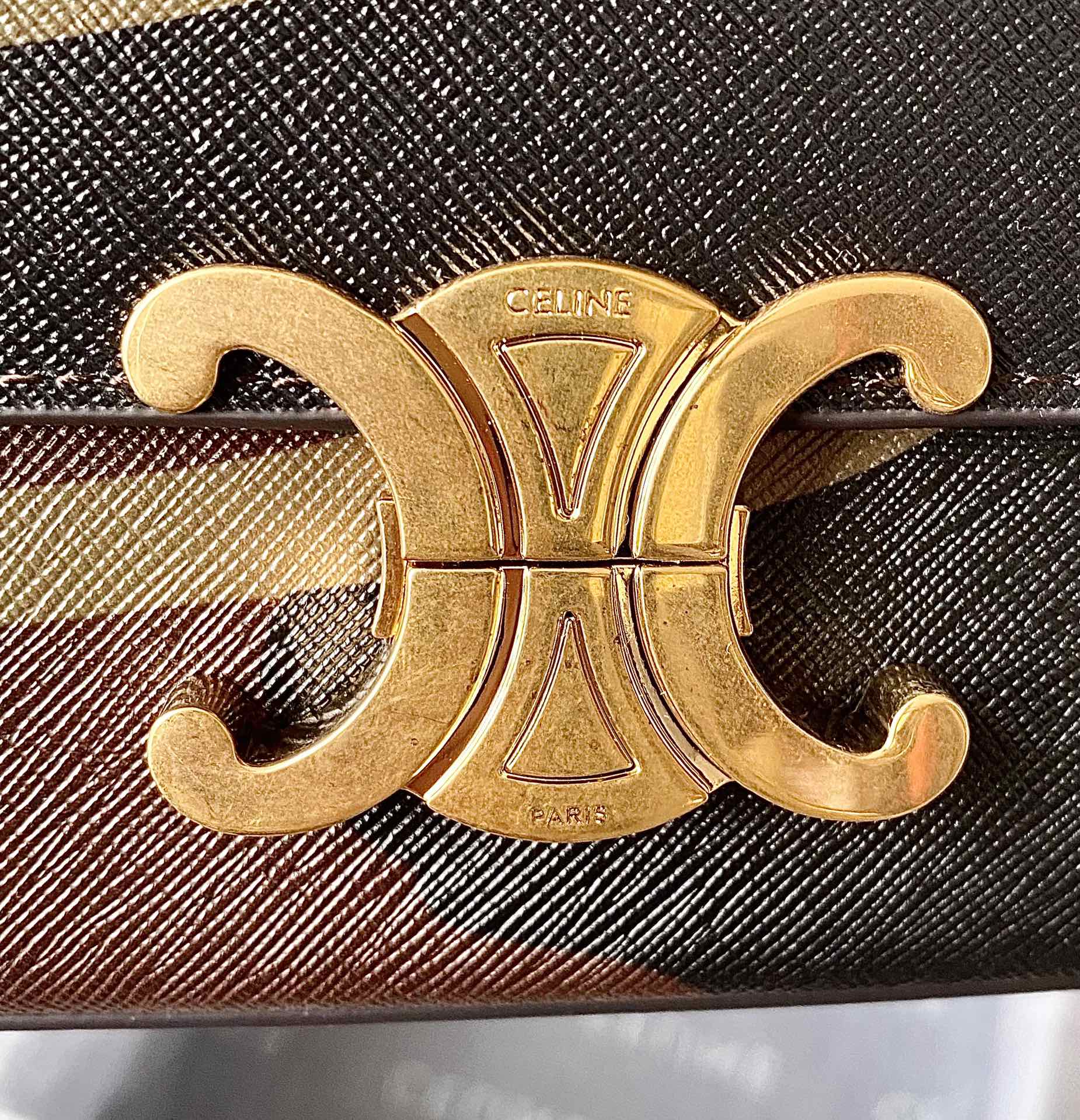 CELINE赛琳凯旋门老花腋下包194143