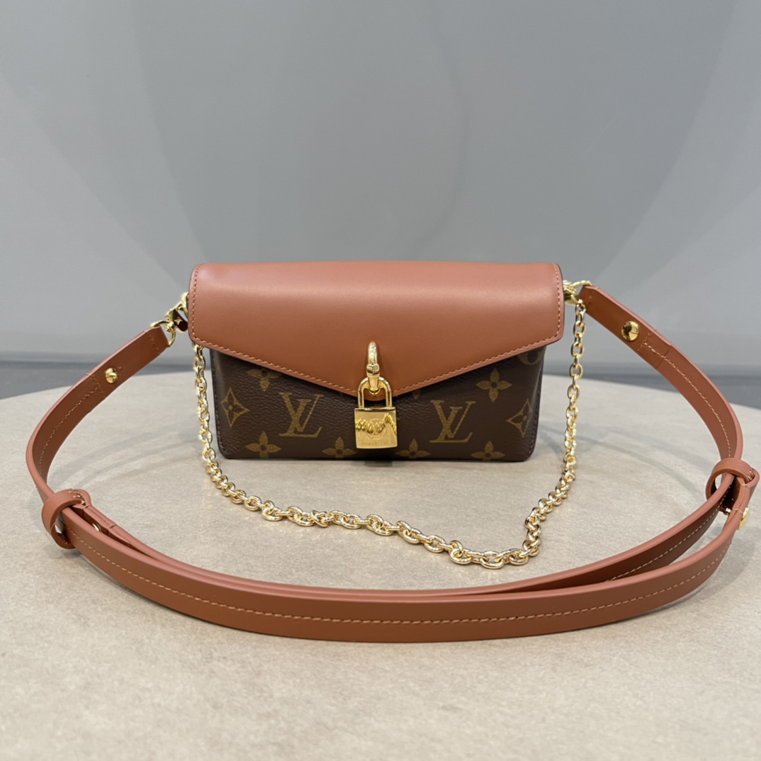 Louis Vuitton Bags Handbags Black Caramel Monogram Canvas Cowhide Chains M80559