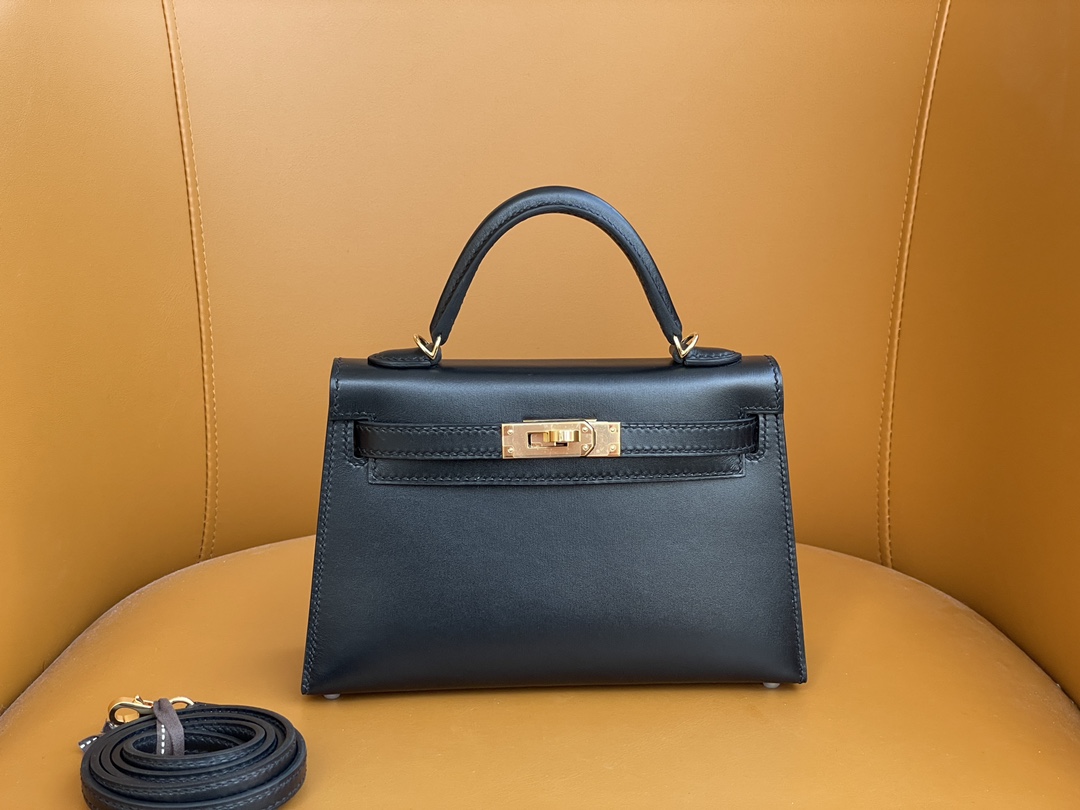 Hermes Kelly Copy
 Handbags Crossbody & Shoulder Bags Black Gold Hardware Mini