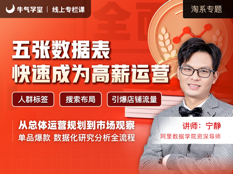 【19.9 [红包]·《牛气学堂-5张数据表快速成为高薪运营》】