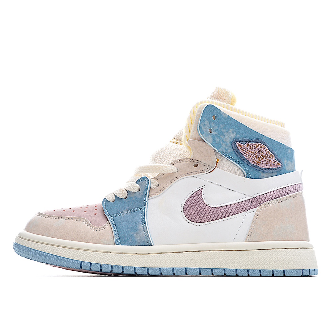 I0 Air Jordan 1 High Zoom CMFT马卡龙扎染 AJ1乔丹一代中帮经典复古文化休闲运动篮球鞋