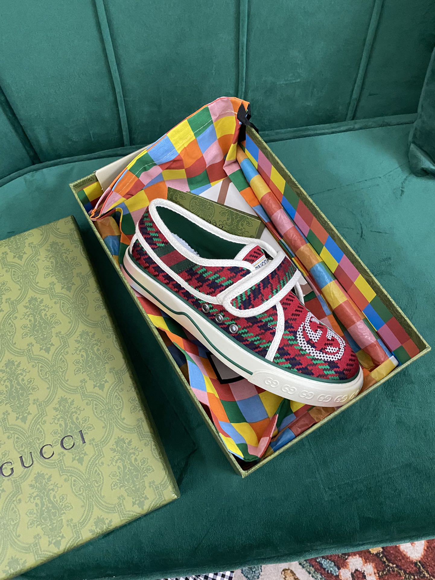 Versión superior. ¡Llegada Gucci tenis 1977 serie clásica izquierda zapatos de lona ...2022 modelos 