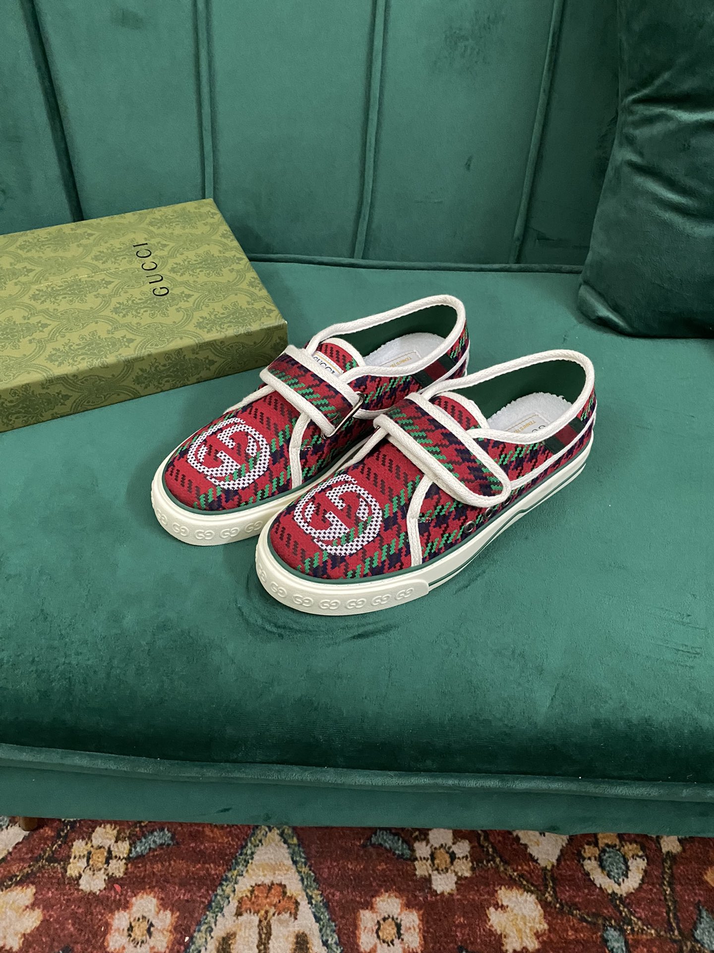 Versión superior. ¡Llegada Gucci tenis 1977 serie clásica izquierda zapatos de lona ...2022 modelos 