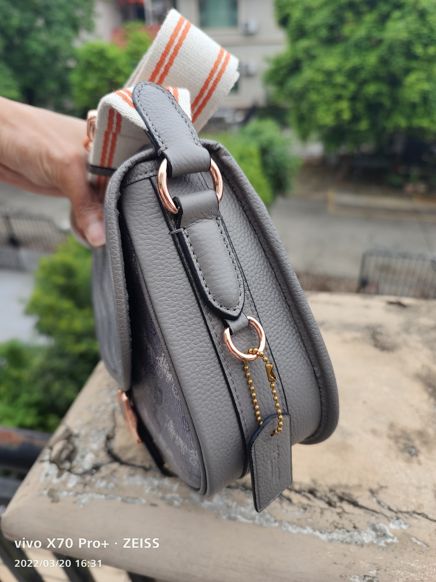 Coach 款号： C5383 coach Hitch Crossbody Bag 主打休闲风 超大翻盖与易开合玫瑰金金属扣设计是日常通勤的不二之选 Horse & Carriage 印花