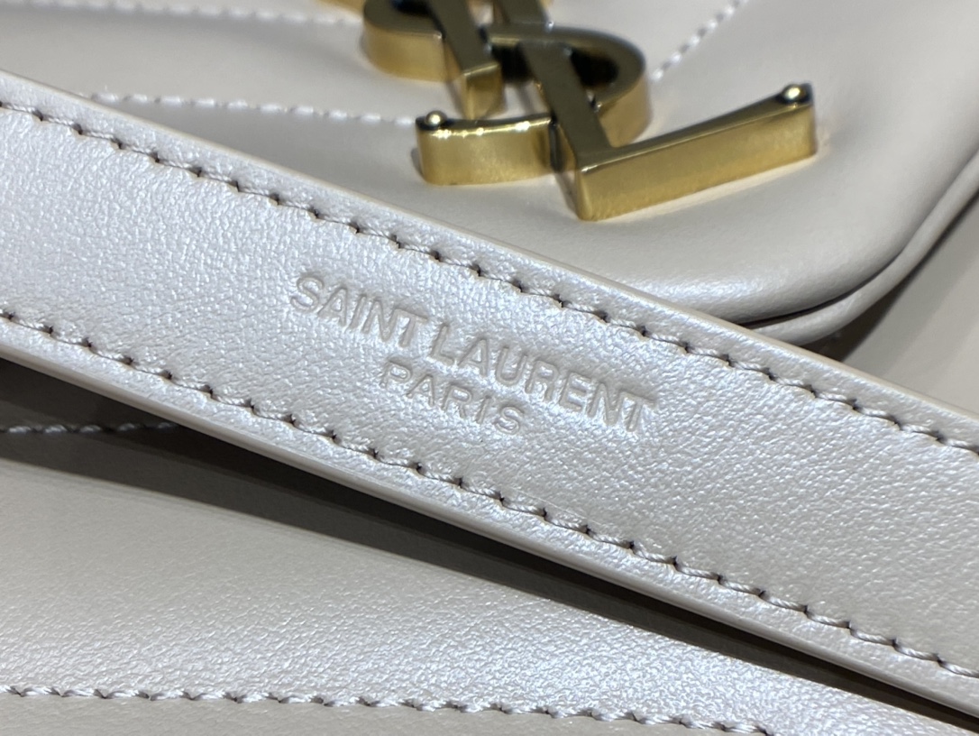 YSL LOULOU 23CM Y型绗缝链条包 494699杏色/金扣