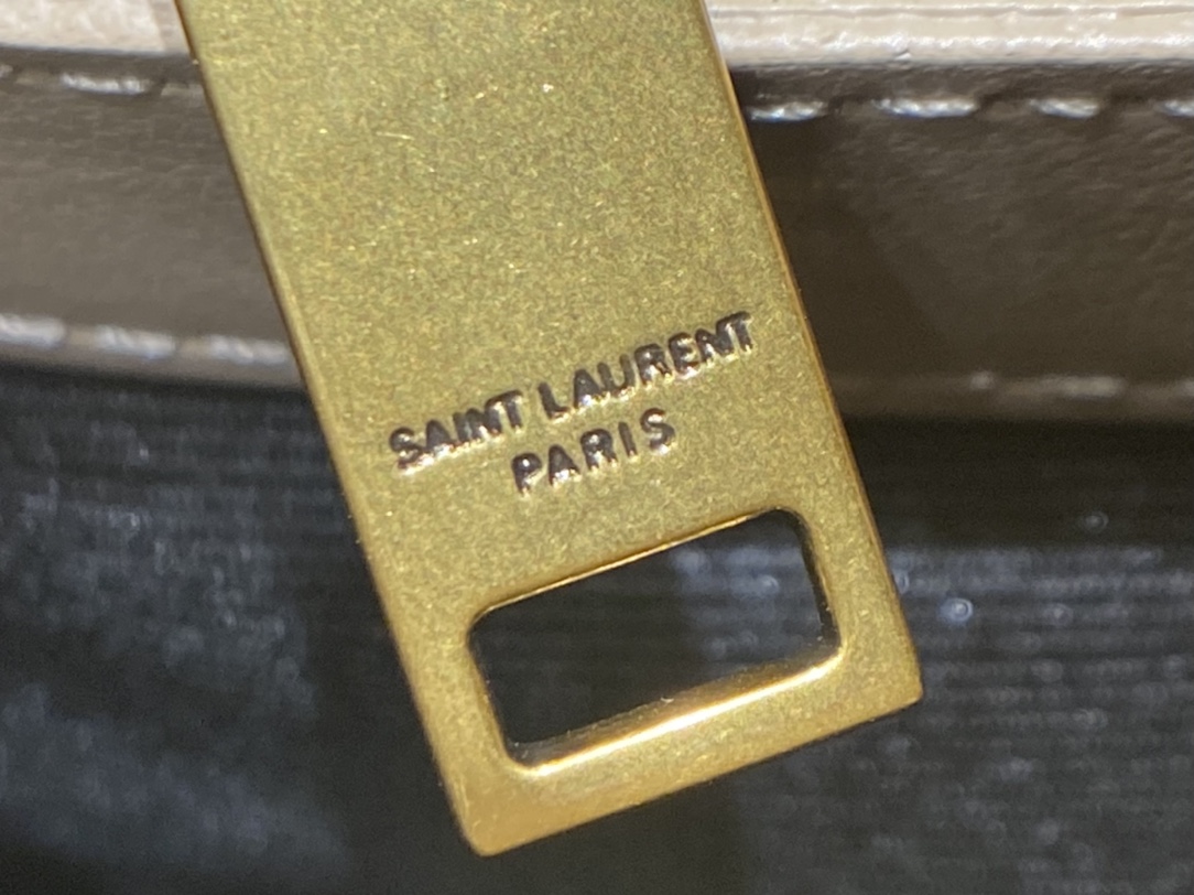 YSL LOULOU 23CM Y型绗缝链条包 494699杏色/金扣