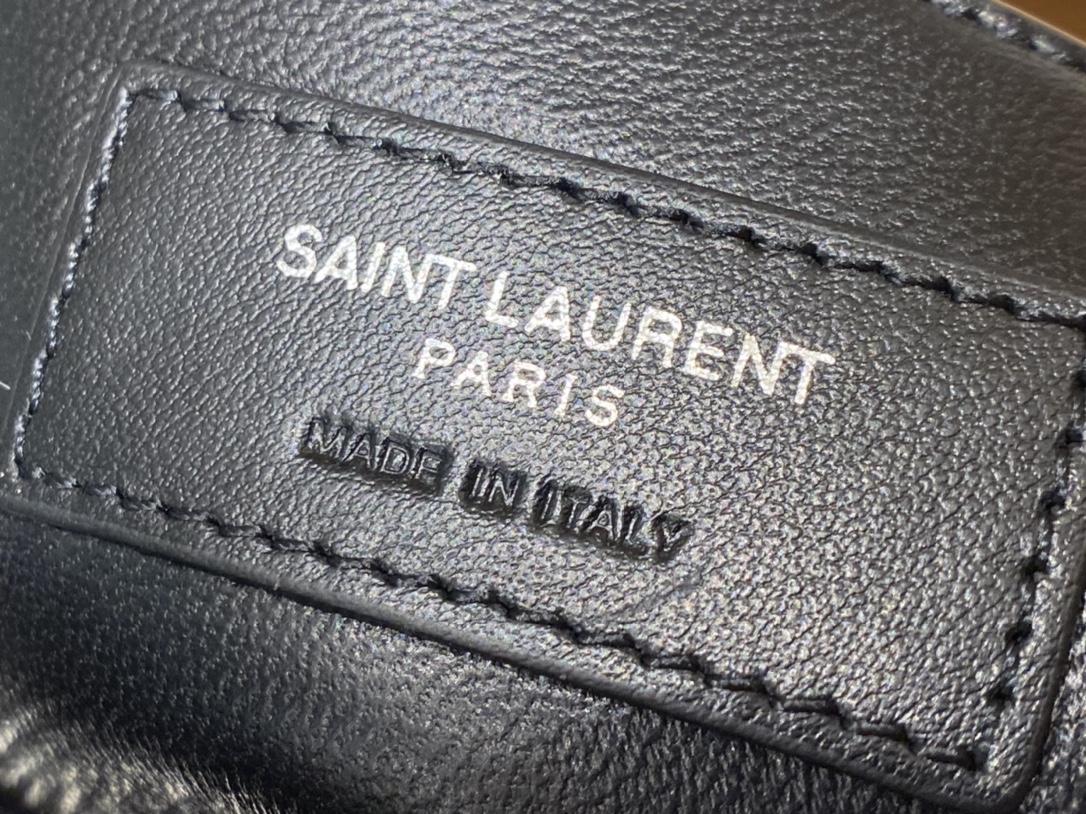 YSL LOULOU 23CM Y型绗缝链条包 494699黑色/银扣