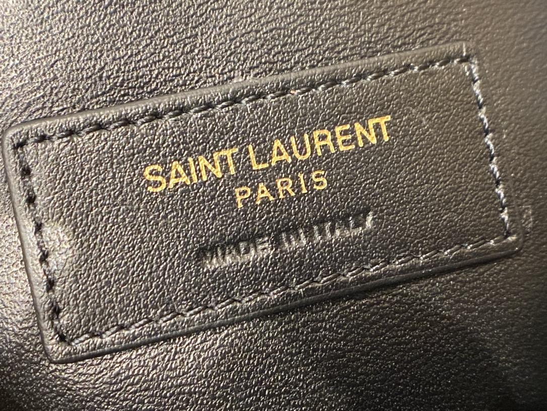 YSL LOULOU 23CM Y型绗缝链条包 494699黑色/金扣