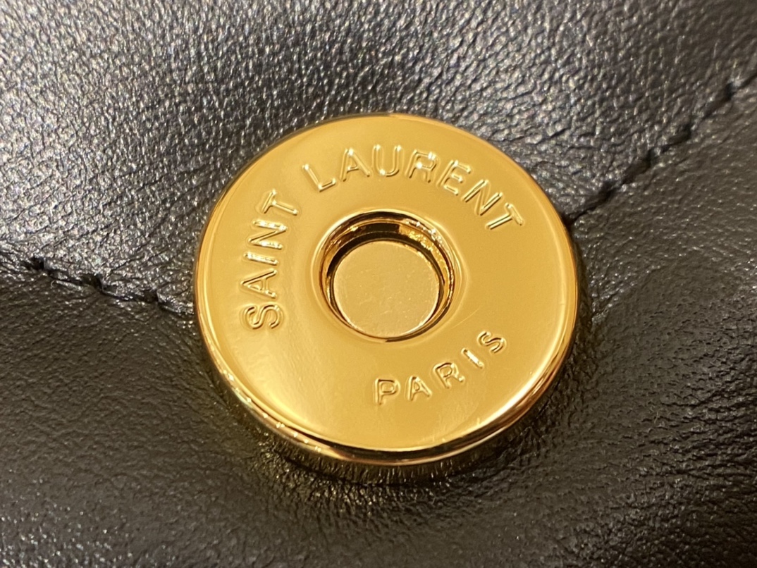 YSL LOULOU 23CM Y型绗缝链条包 494699黑色/金扣