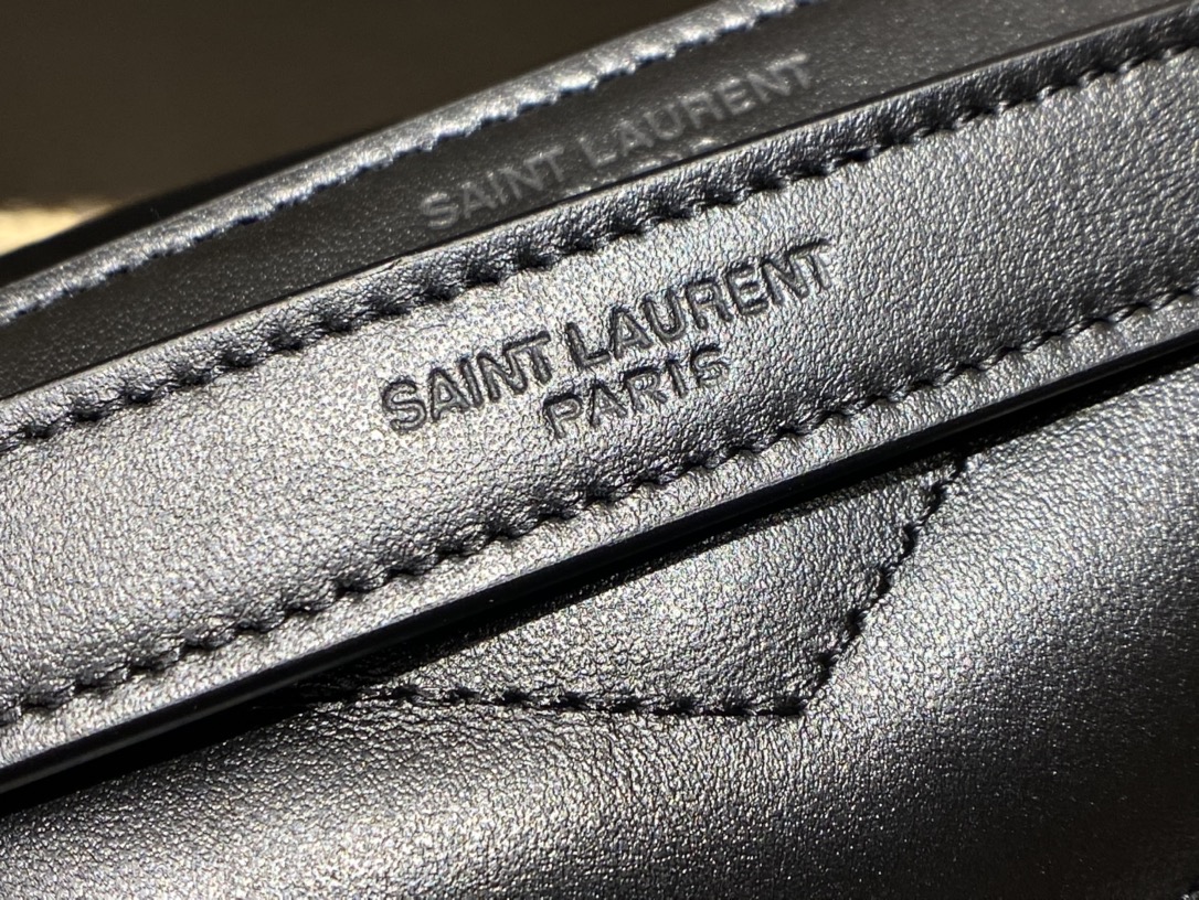 YSL LOULOU 23CM Y型绗缝链条包 494699黑色/金扣