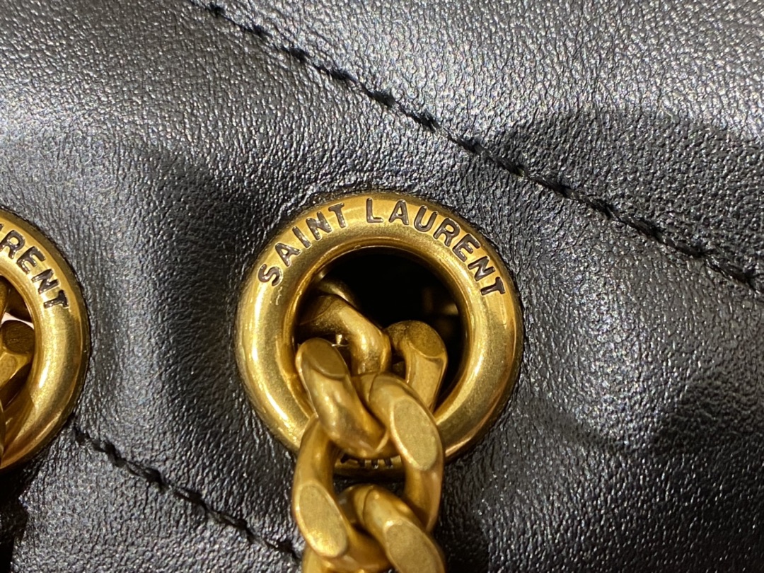 YSL LOULOU 23CM Y型绗缝链条包 494699黑色/金扣