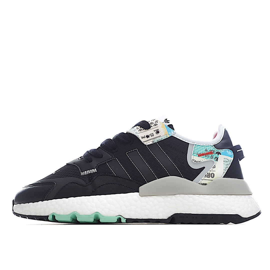 G5 Adidas 阿迪达斯 Nite Jogger Boost 夜行者3M反光 真爆大底复古跑鞋 原厂材料 原厂大底 私家独模 网布搭配麂皮拼接打造鞋面 极具复古风格 鞋头及鞋跟点缀3M反光 设计极为亮眼 中底采用全掌 Boost 科技 厚度相当可观 脚感极佳