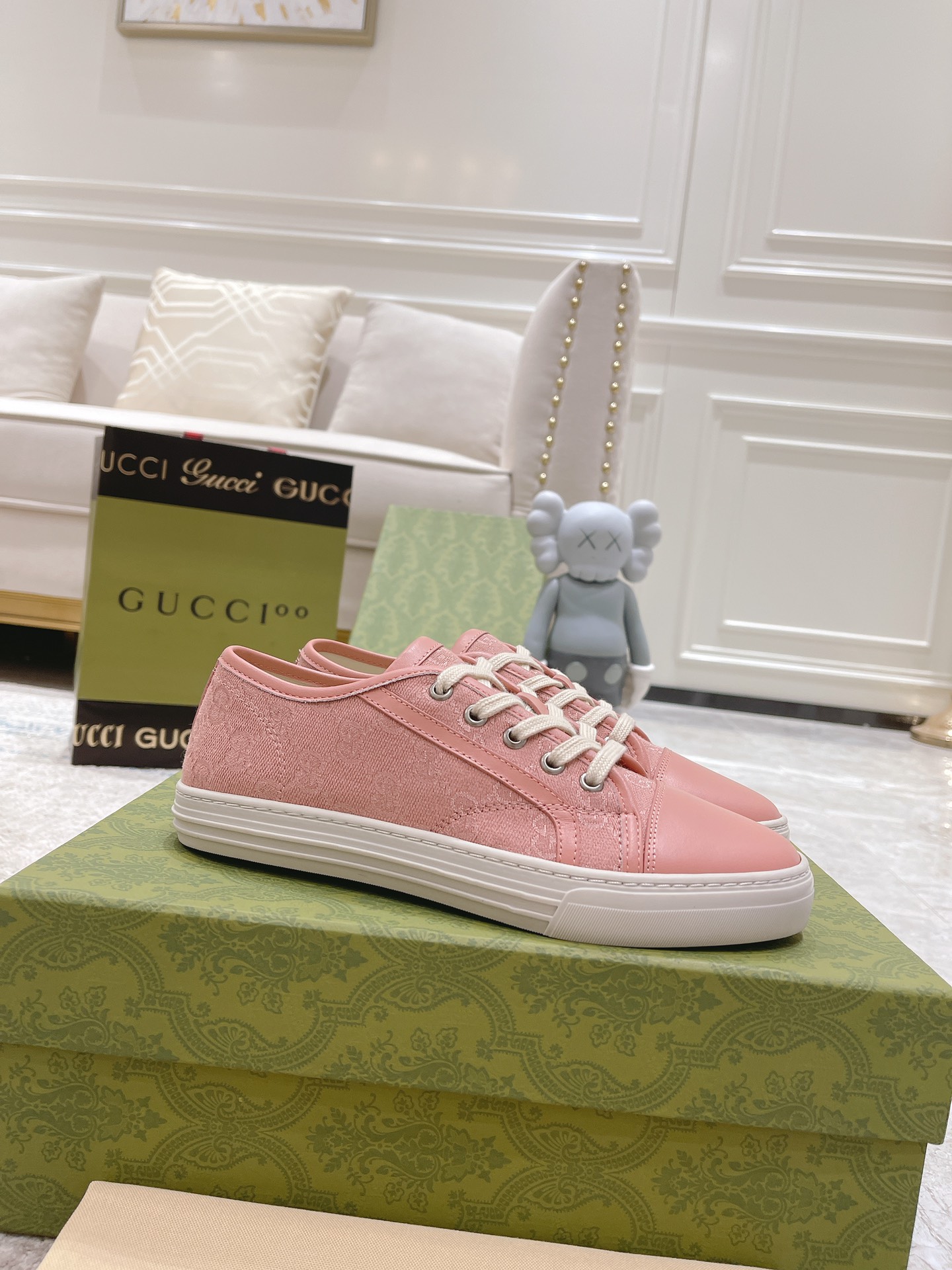 Gucci Buty codzienne Bawełna Skóra krowia TPU Casual