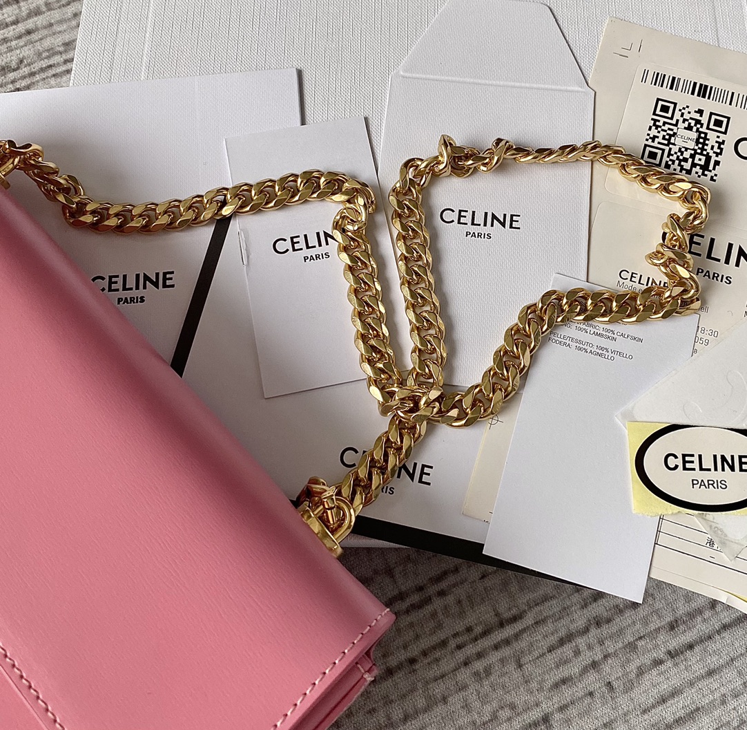 CELINE 秀场新品 最新经典款链条腋下包 197992粉