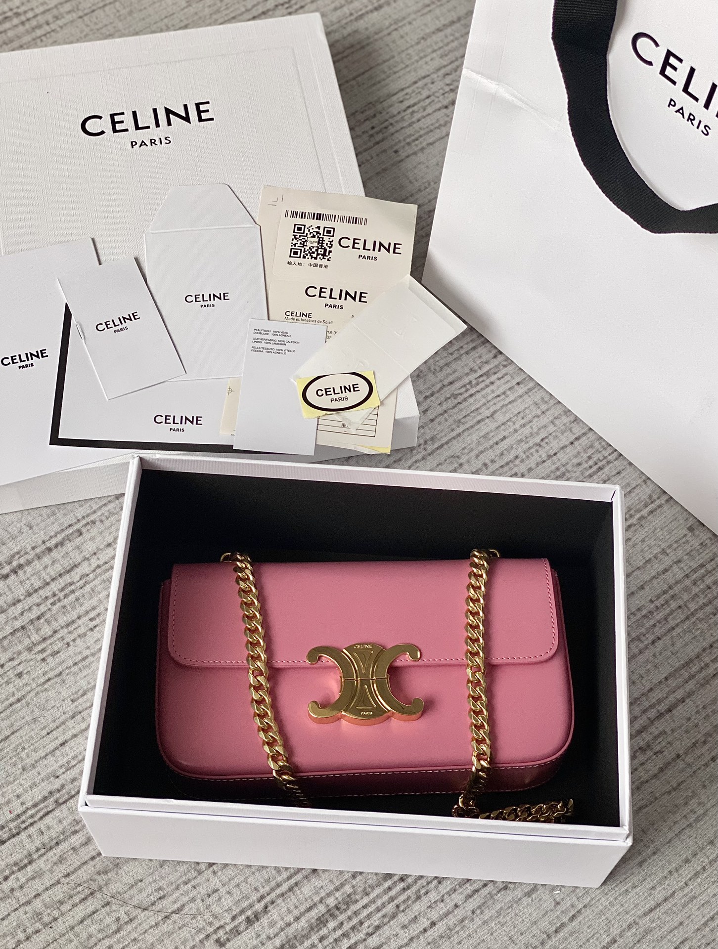 CELINE 秀场新品 最新经典款链条腋下包 197992粉