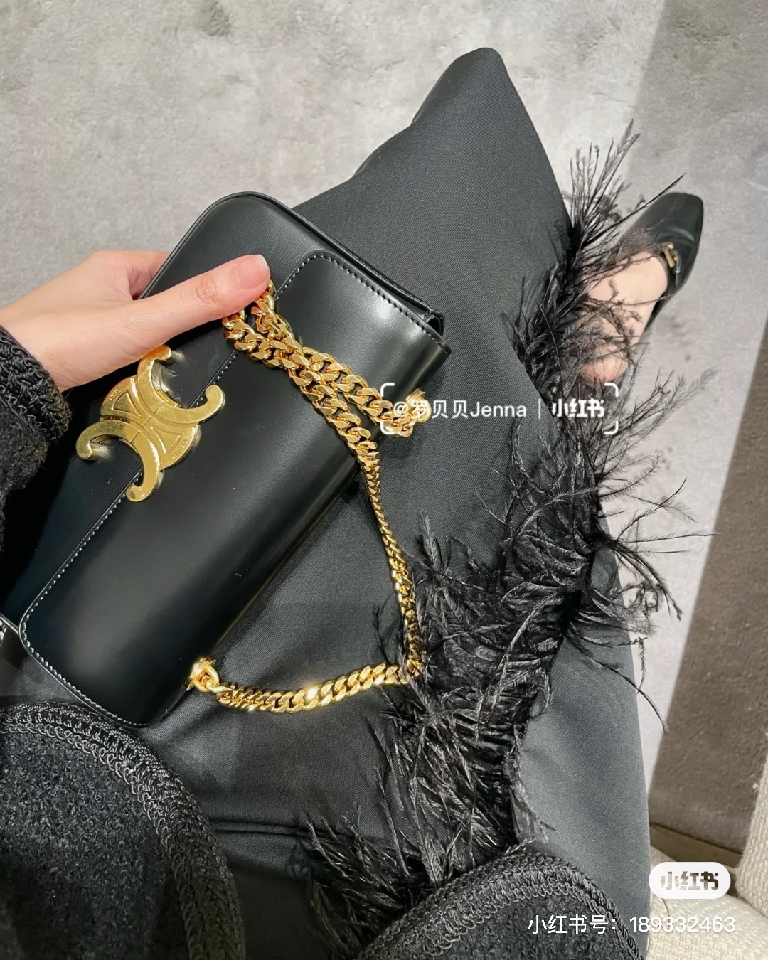 CELINE 秀场新品 最新经典款链条腋下包 197992黑