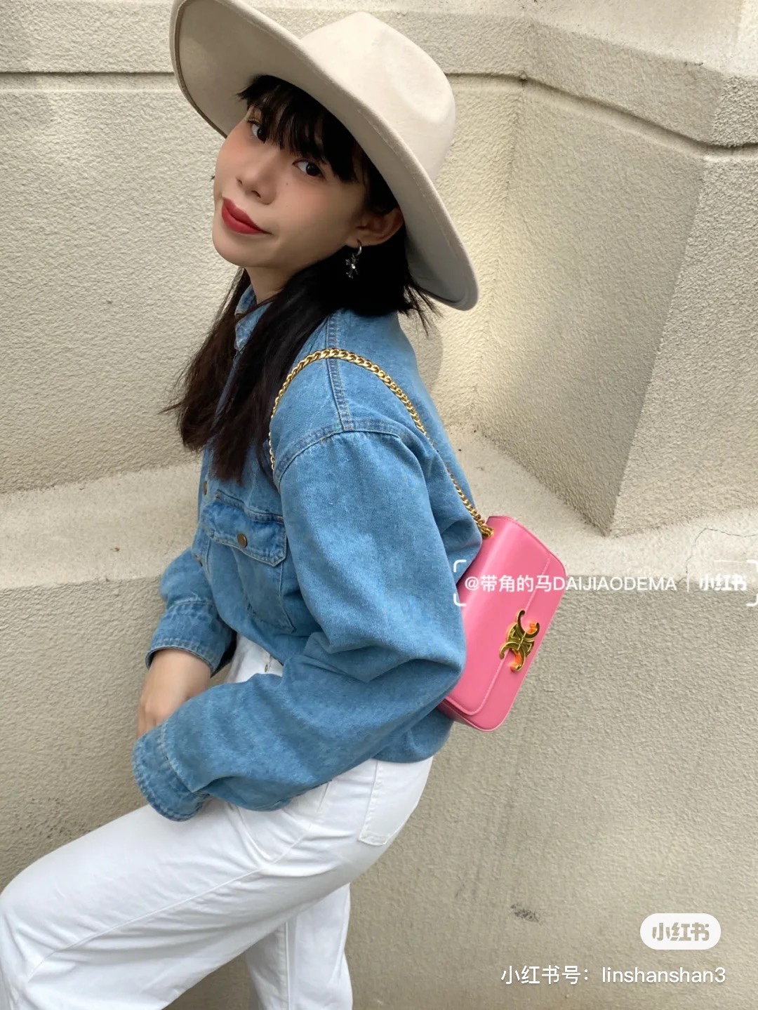 CELINE 秀场新品 最新经典款链条腋下包 197992粉