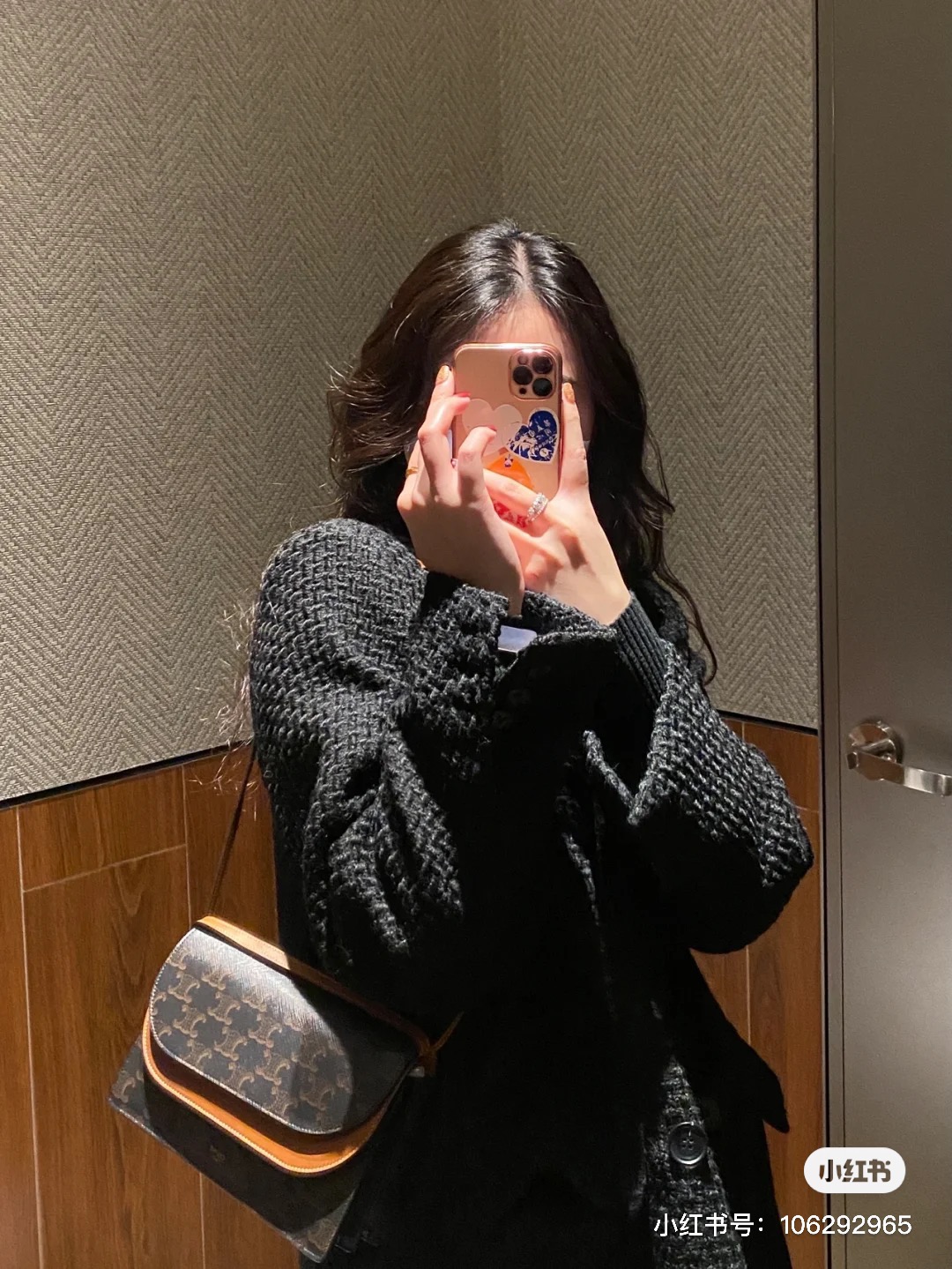 CELINE 按扣三合一斜挎包 100852 料棕