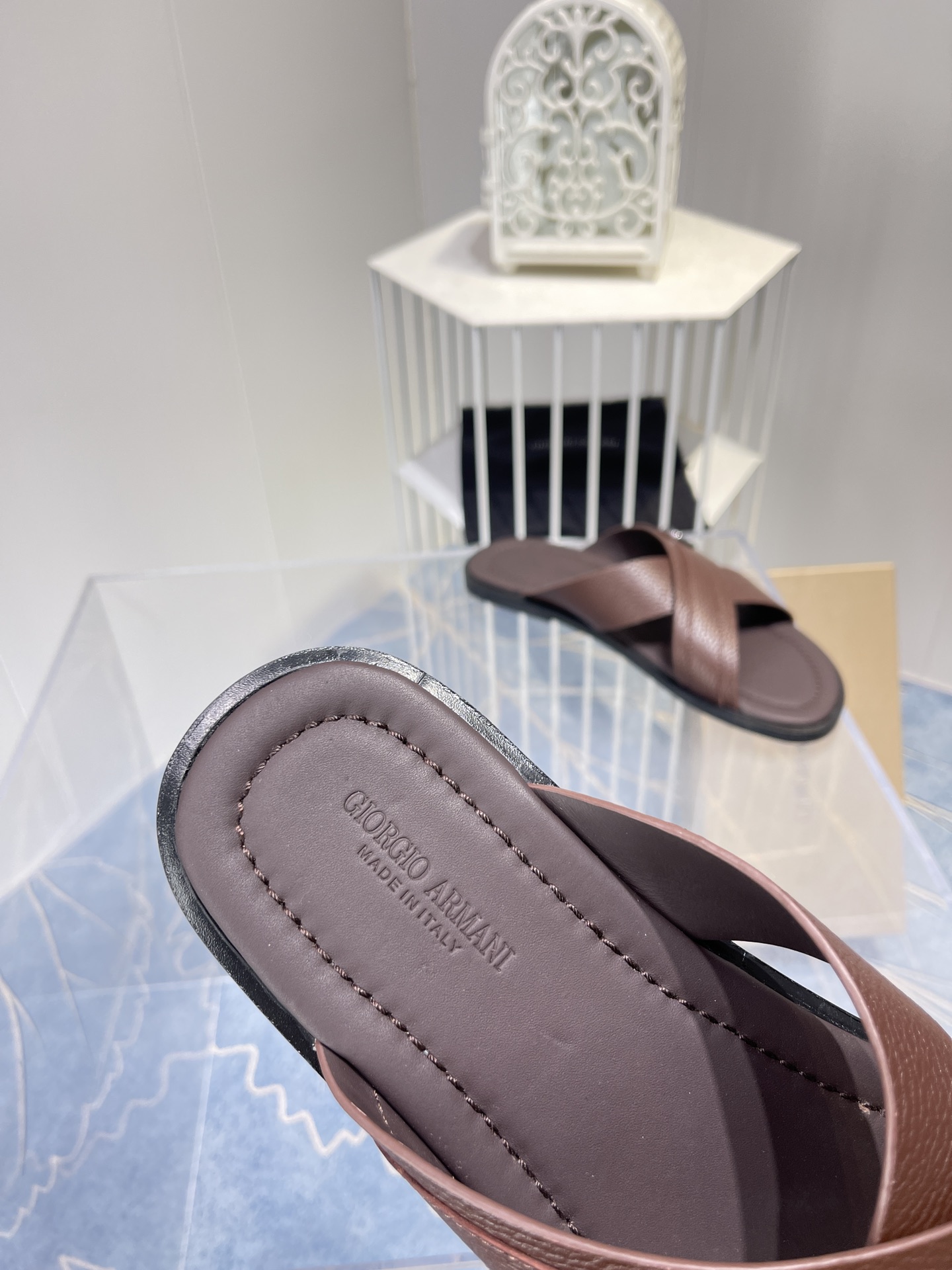 Giorgo Armani Soft-Skinned Men’s Shoes: High-End Private Model, Rubber Material, Two Colors Optional - 图片 5