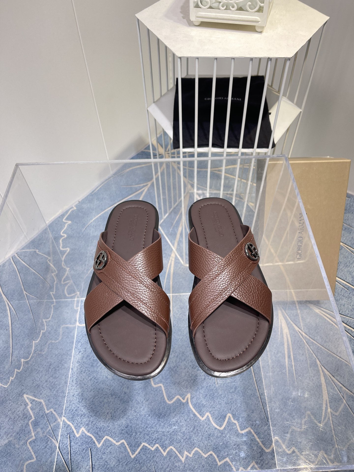 Giorgo Armani Soft-Skinned Men’s Shoes: High-End Private Model, Rubber Material, Two Colors Optional - 图片 4