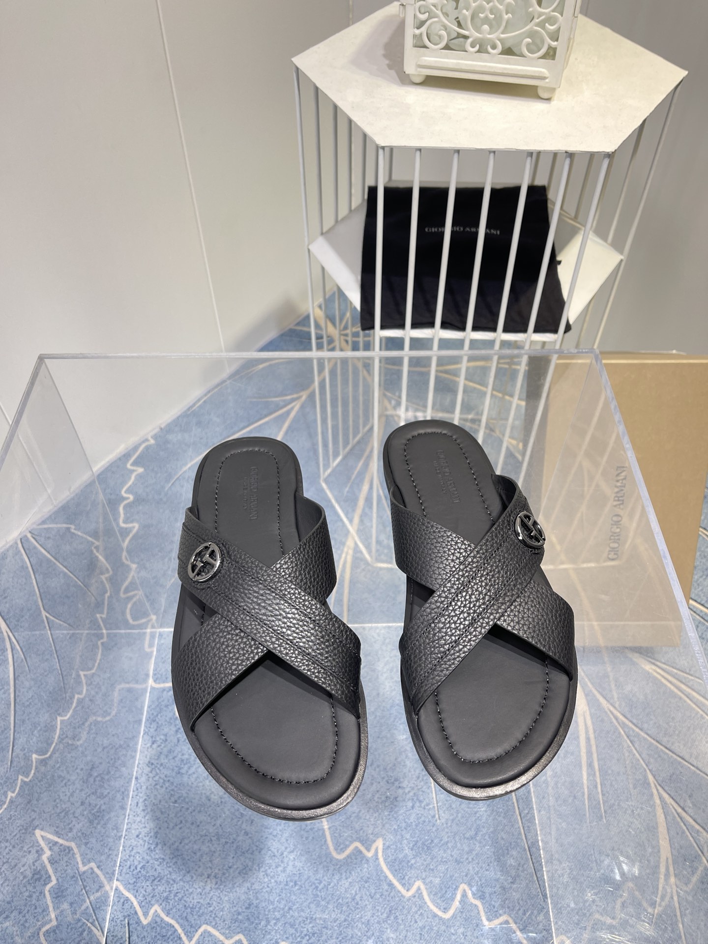 Giorgo Armani Soft-Skinned Men’s Shoe: High-End Private Model, Rubber Material, Two Colors Available - 图片 4
