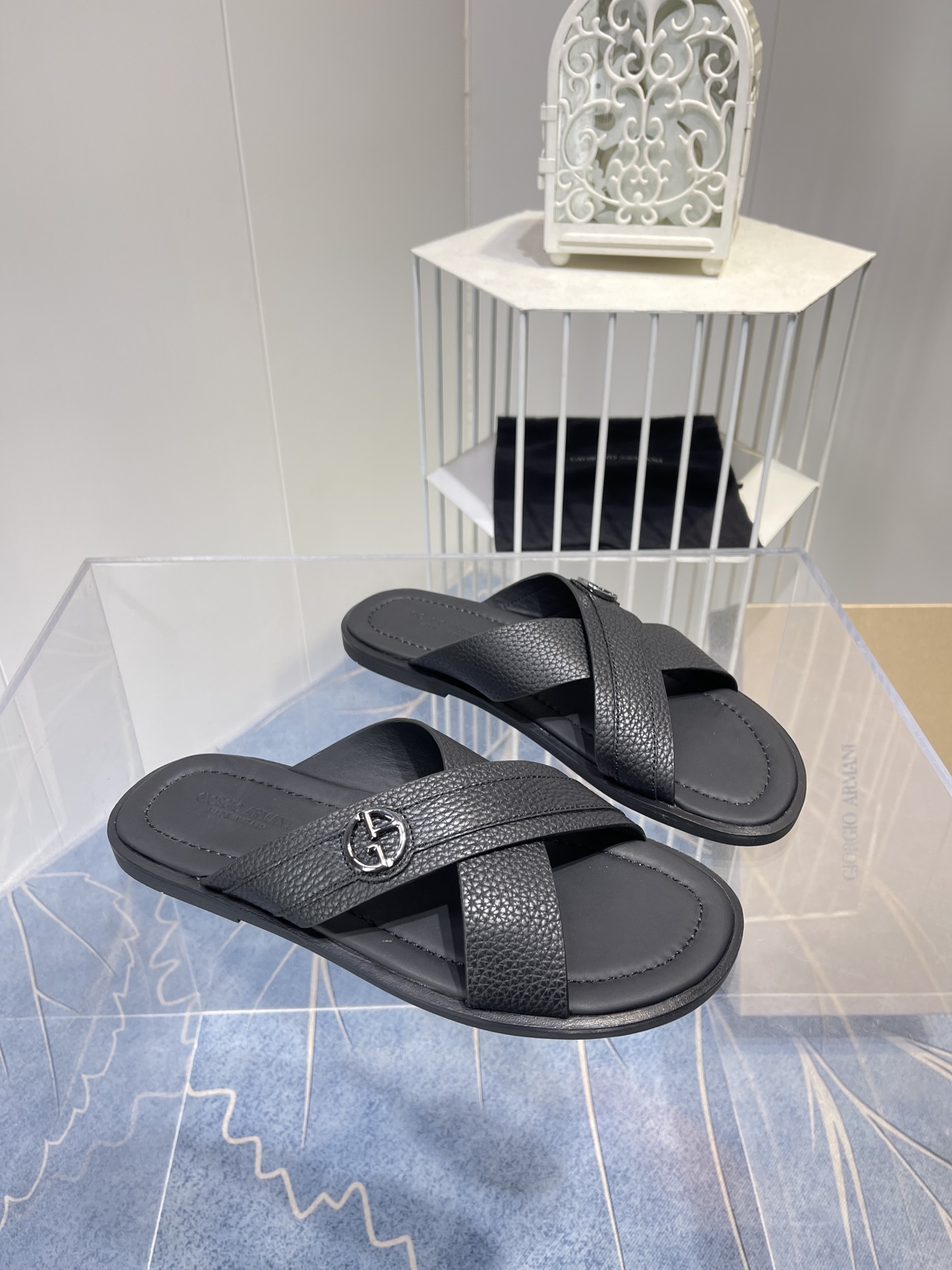 Giorgo Armani Soft-Skinned Men’s Shoe: High-End Private Model, Rubber Material, Two Colors Available - 图片 2
