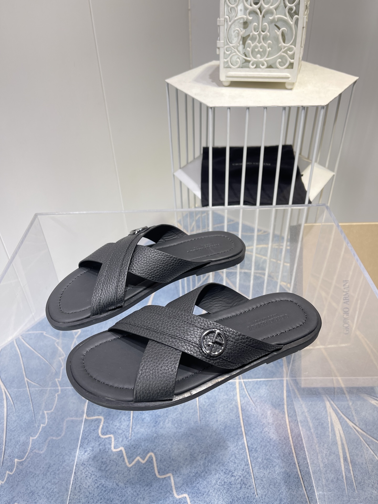 Giorgo Armani Soft-Skinned Men’s Shoe: High-End Private Model, Rubber Material, Two Colors Available - 图片 1