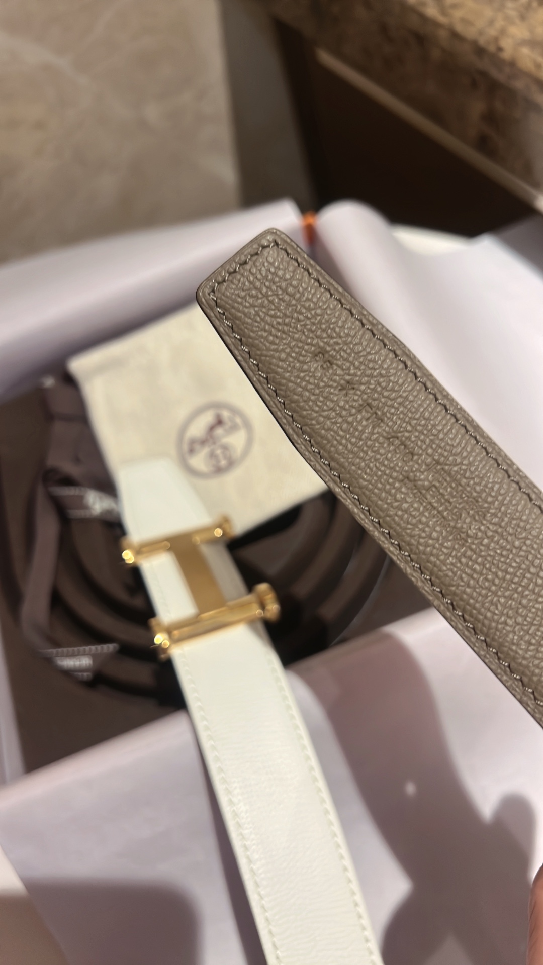 爱马仕HERMES    Agora皮带扣&双面皮腰带32毫米