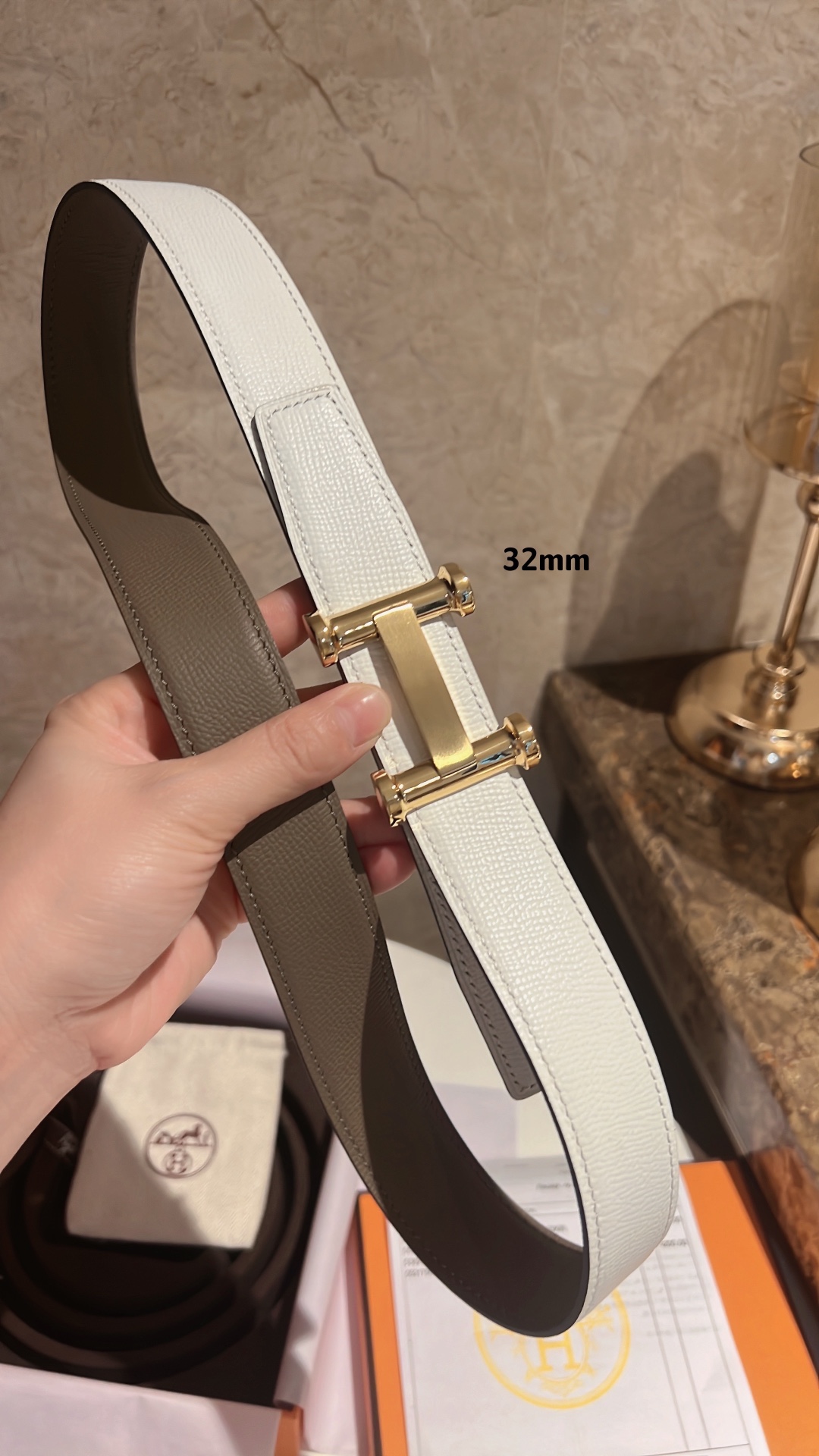 爱马仕HERMES    Agora皮带扣&双面皮腰带32毫米