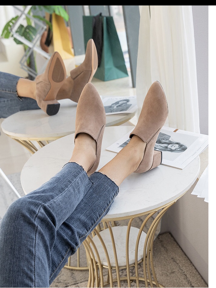 Graceful Artistic Single-Shoe Heels: P7000 Fashion Sheep Backskin High-Quality Design - 图片 9