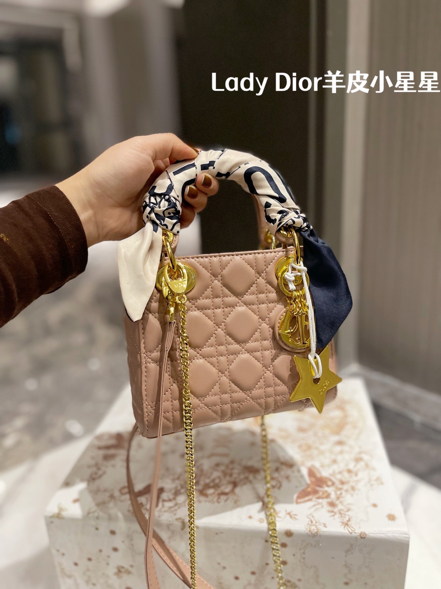Dior Lady Handbags Crossbody & Shoulder Bags Lambskin Sheepskin
