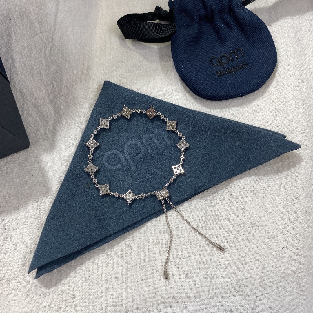 A家  闪耀可调节手链银白色雪花气质手链时尚前卫