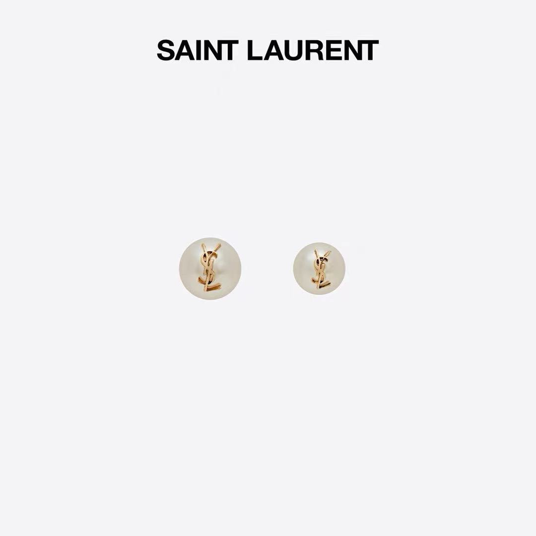 Yves Saint Laurent Jewelry Earring Orange Red Yellow Brass