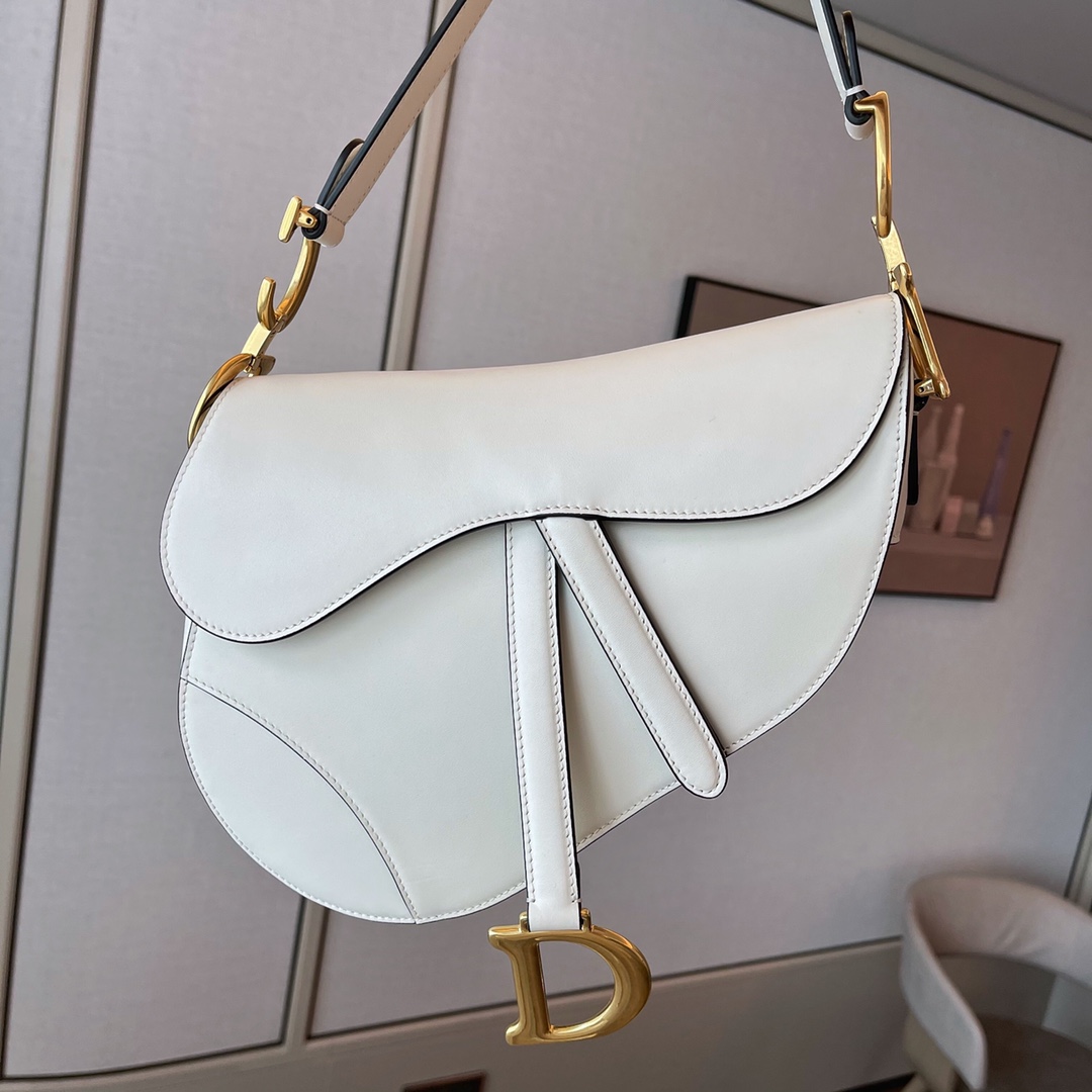 Dior Saddle Saddle Bags White Cowhide