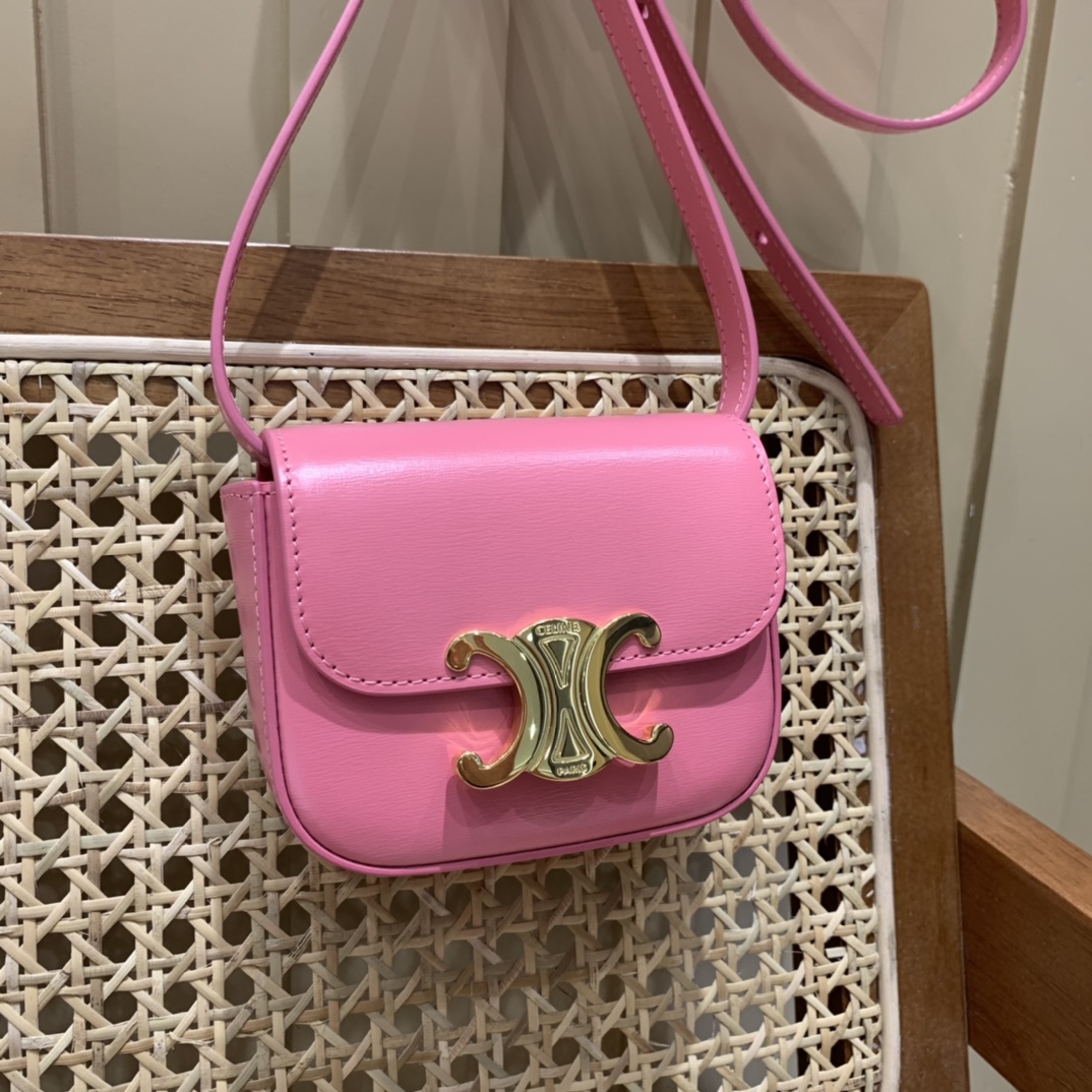 CELINE MINI TRIOMPHE 11CM BAG 10I513艳粉色