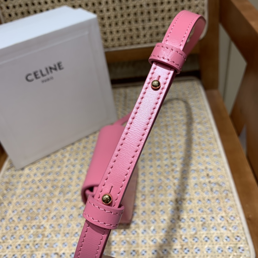 CELINE MINI TRIOMPHE 11CM BAG 10I513艳粉色