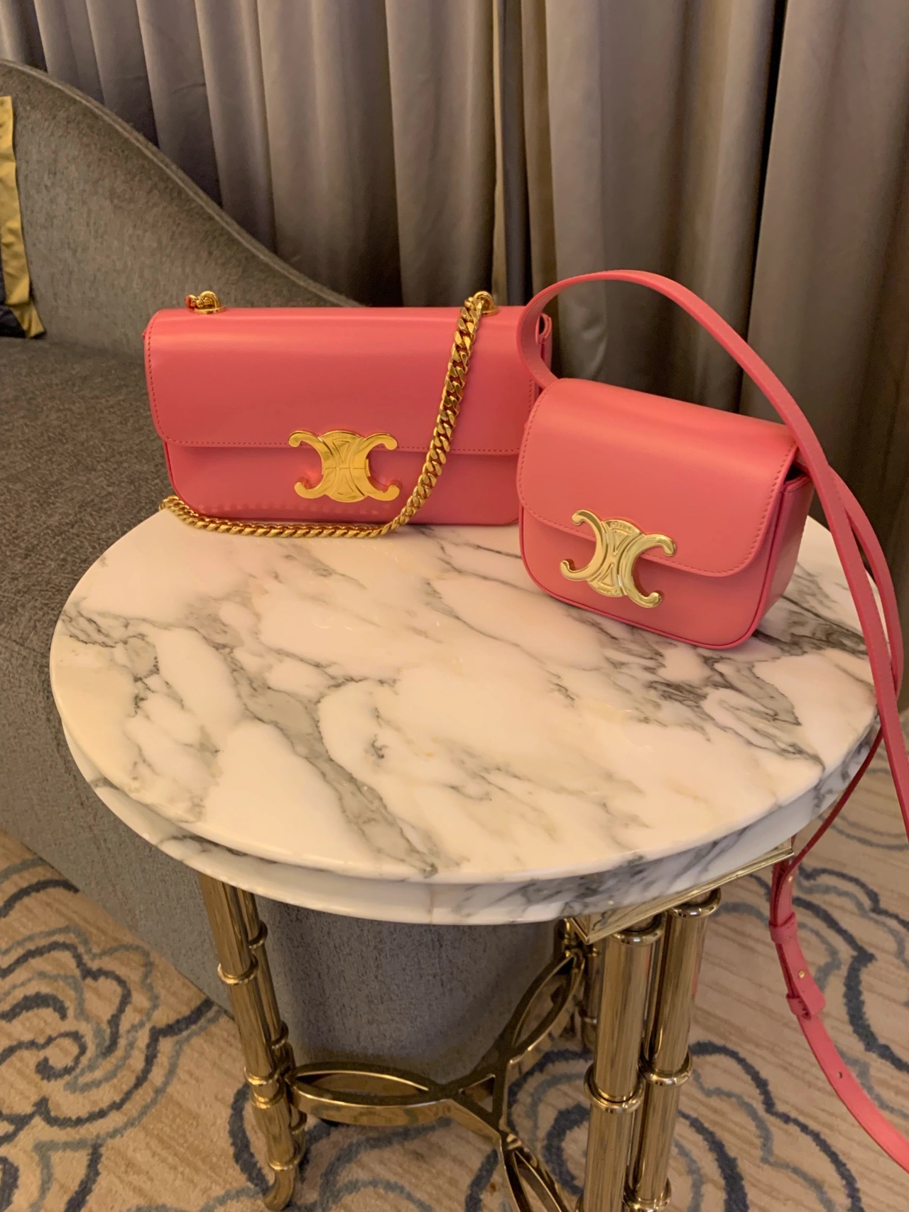 CELINE MINI TRIOMPHE 11CM BAG 10I513艳粉色