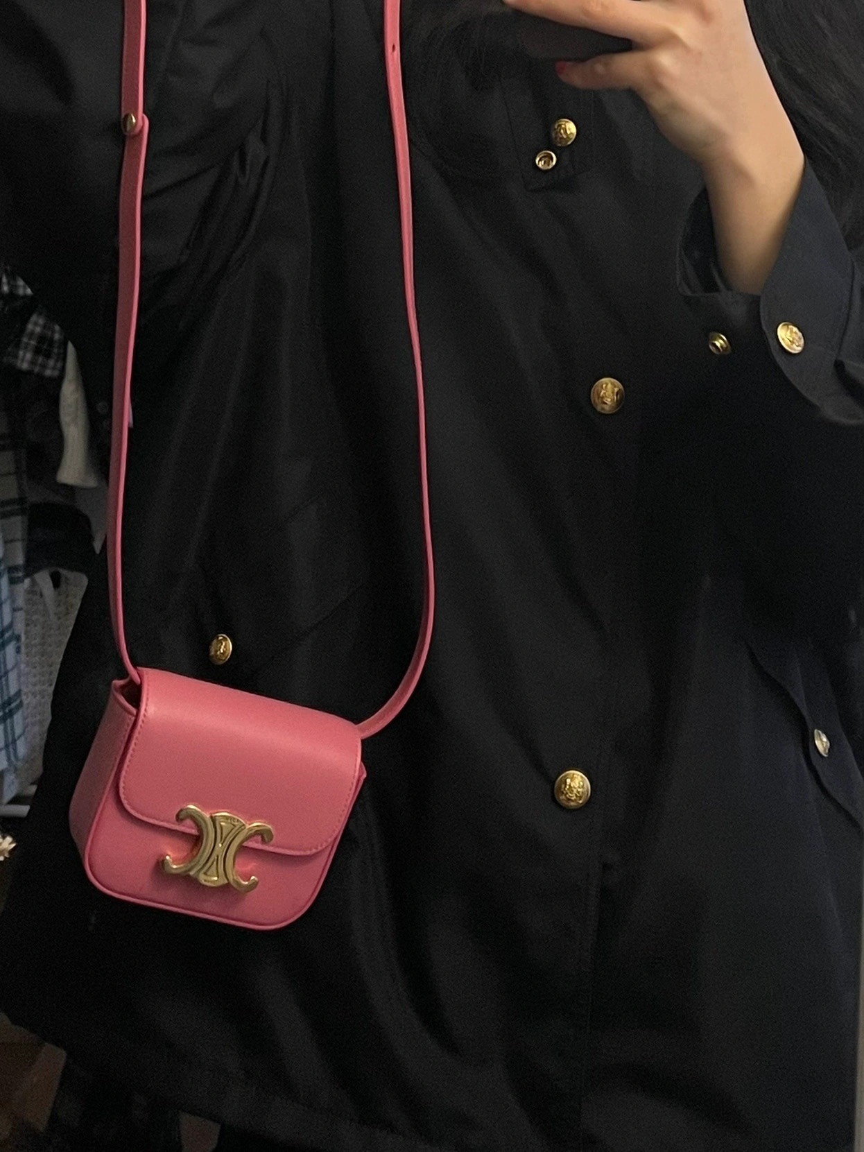 CELINE MINI TRIOMPHE 11CM BAG 10I513艳粉色