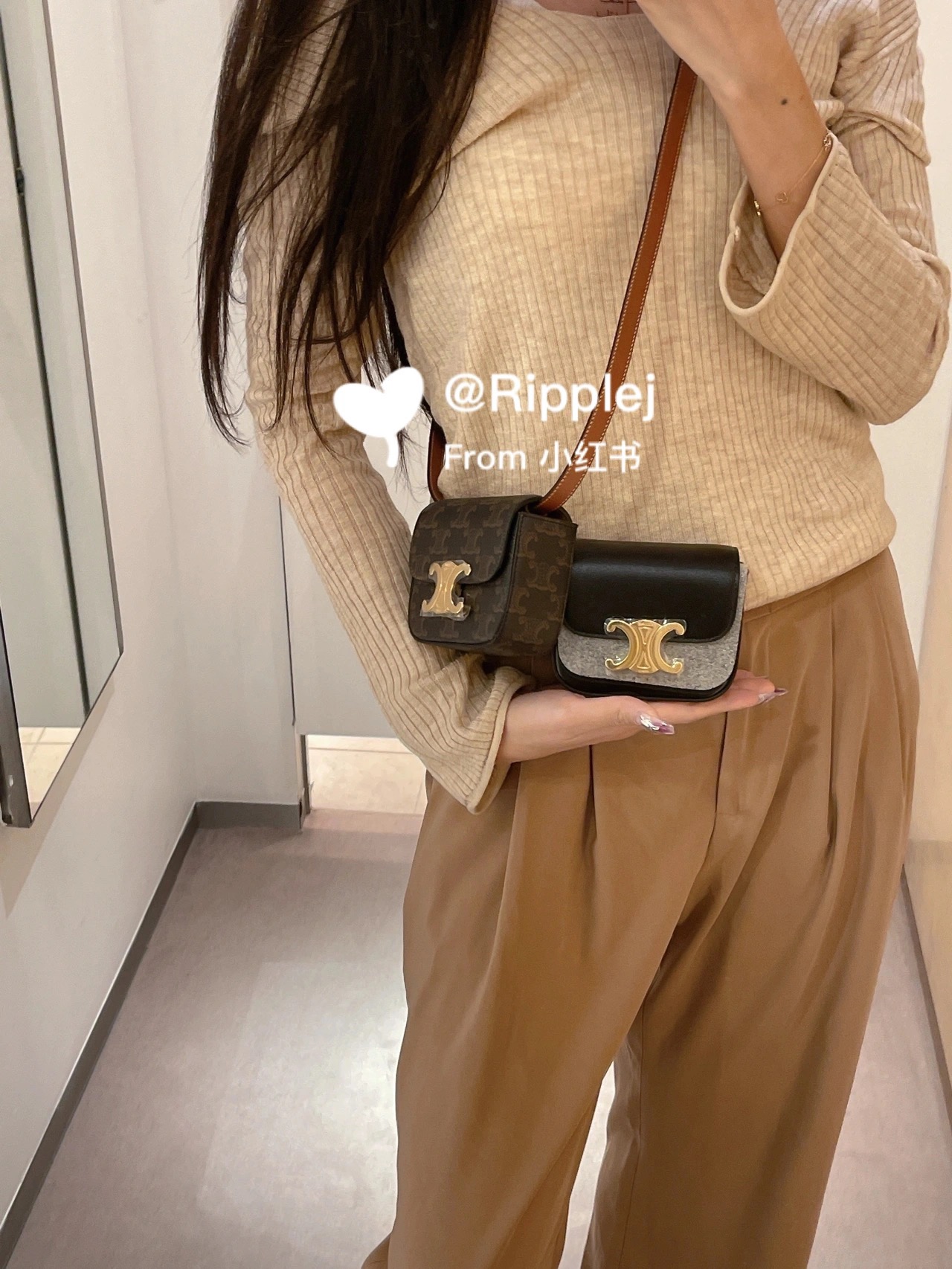 CELINE MINI TRIOMPHE 11CM BAG 10I513老花